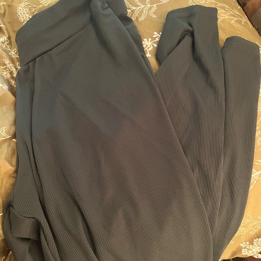 Women's Charcoal Ribbed Joggers